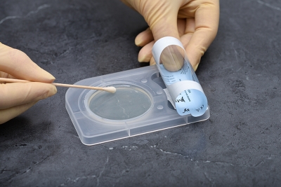 Swab your sample across the highly selective media well